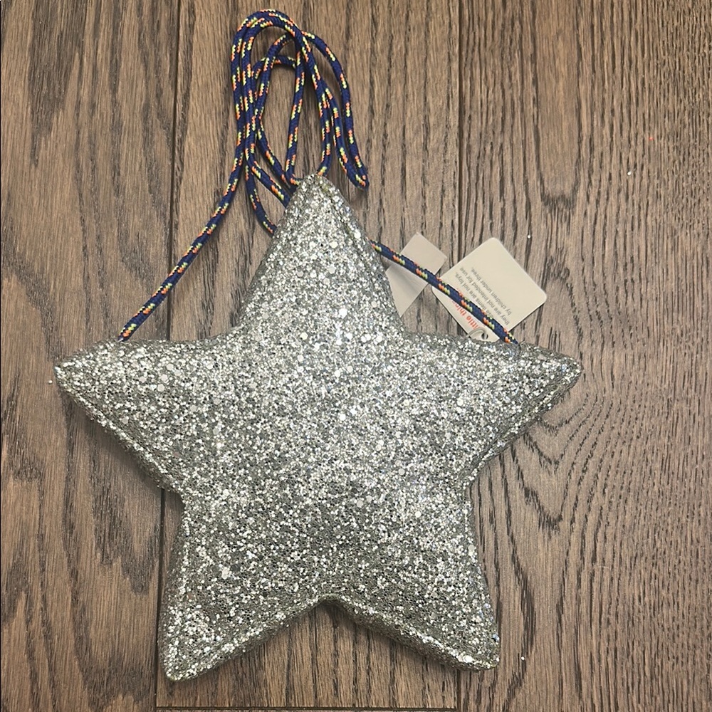 NWT Crewcuts Silver Glitter Bag Star Accessory